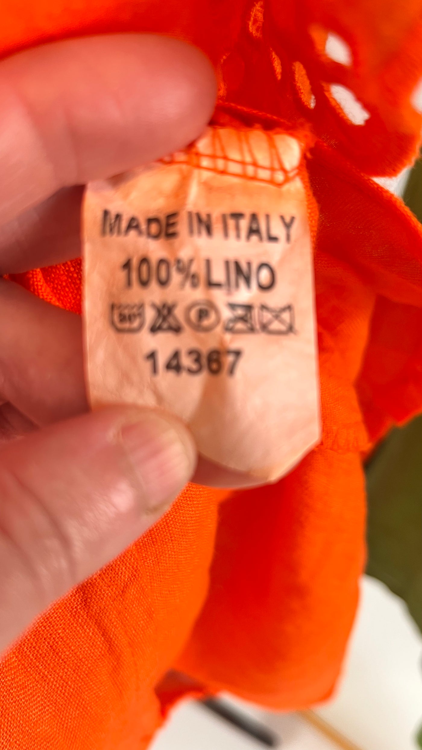 100% italian linen label