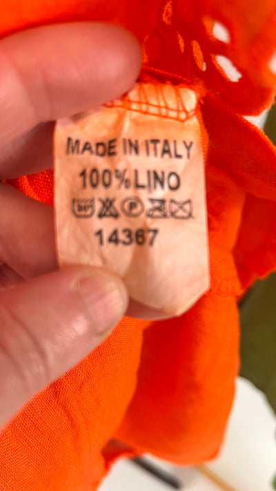 100% italian linen label