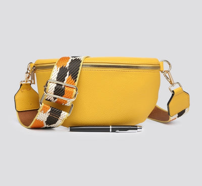 spring beauty our crossbody faux leather bag in yellow colour