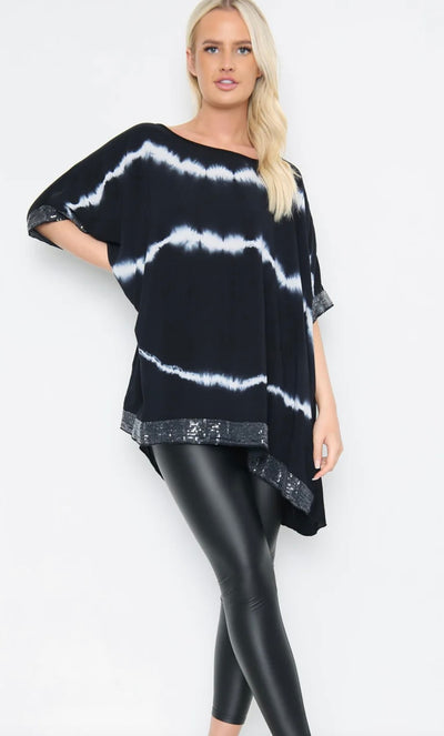 Dyed Sequin Oversized Top - Lory