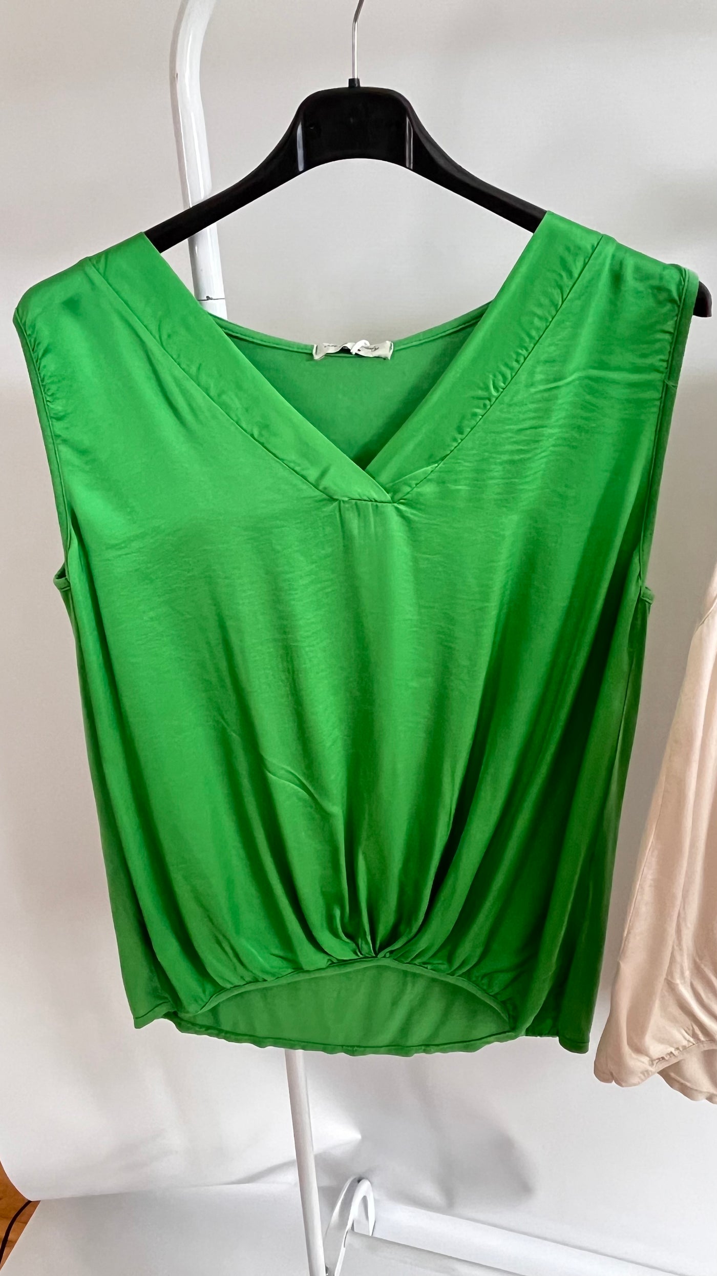 Italian V-Neck Silk Top-Roma