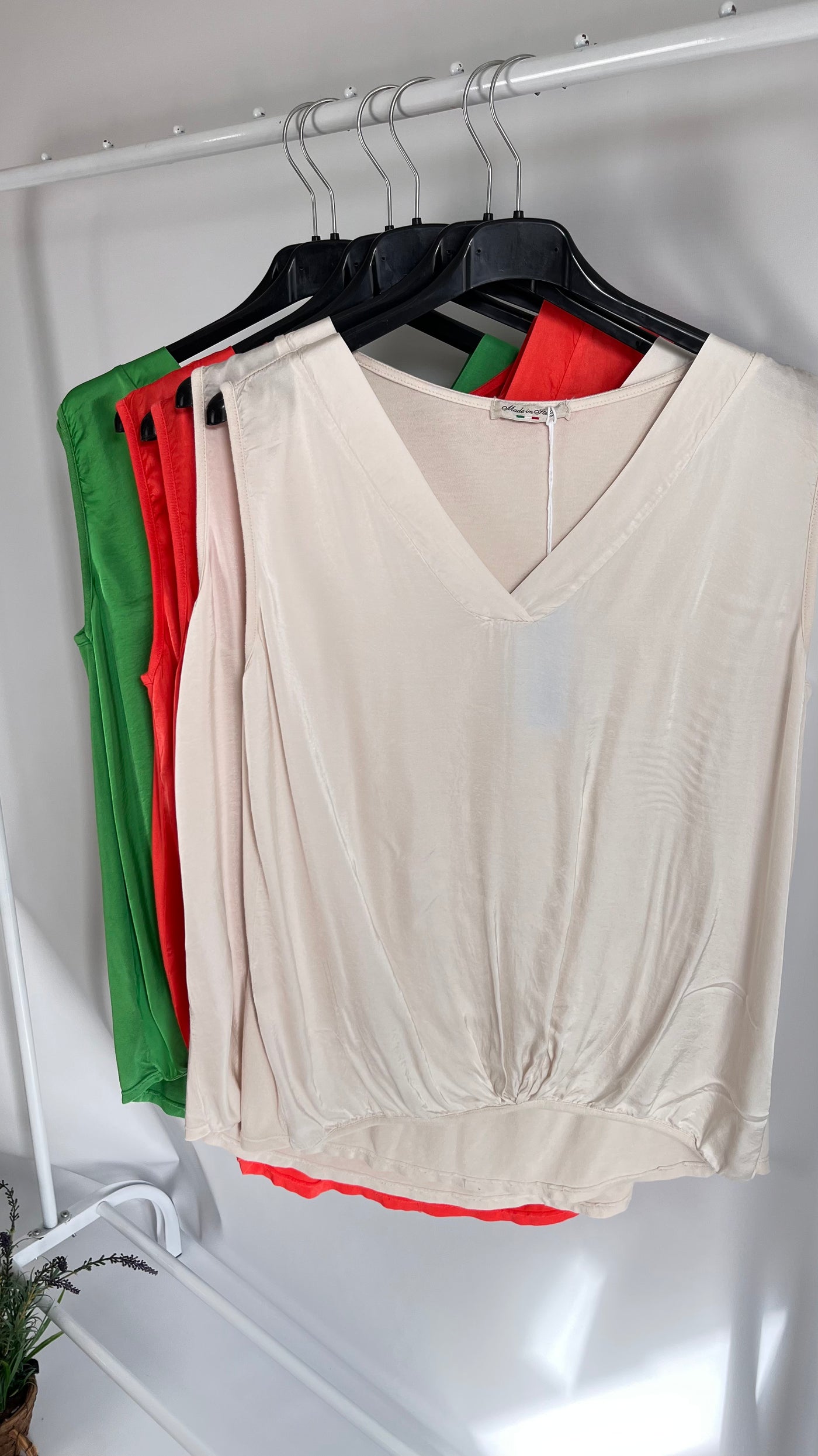 Italian V-Neck Silk Top-Roma